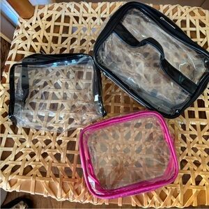 3 pack clear makeup bags all different sizes